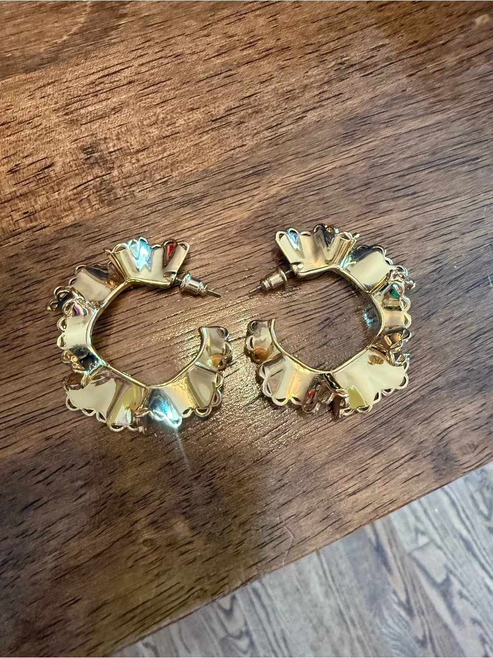 Lele Sadoughi Gold Petal Hoop Earrings